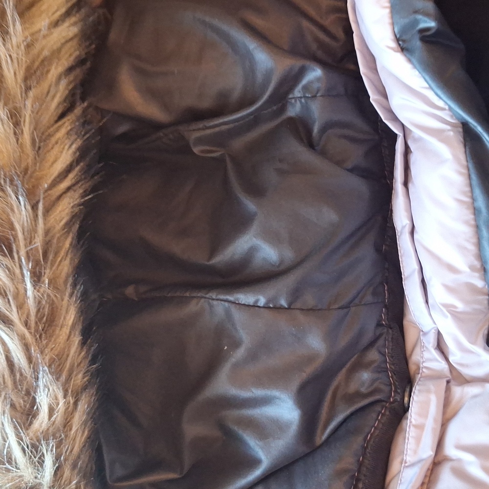 Y2K American Eagle Outfitters Lavendar Faux Fur Removable Hood Size XL/TG - Picture 9 of 12